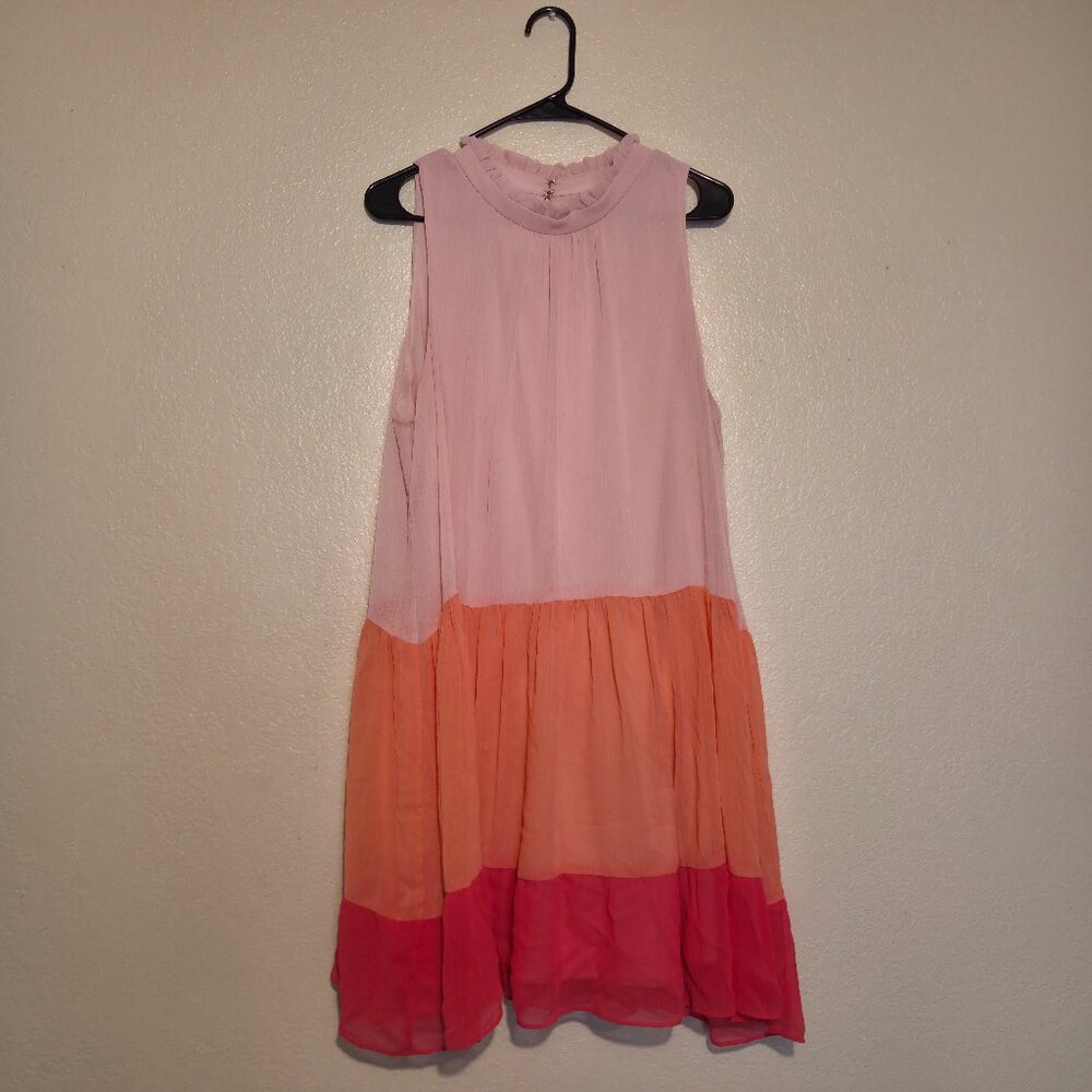 Melonie T Women's Size 18 Polyester Long Pink and Red Dress